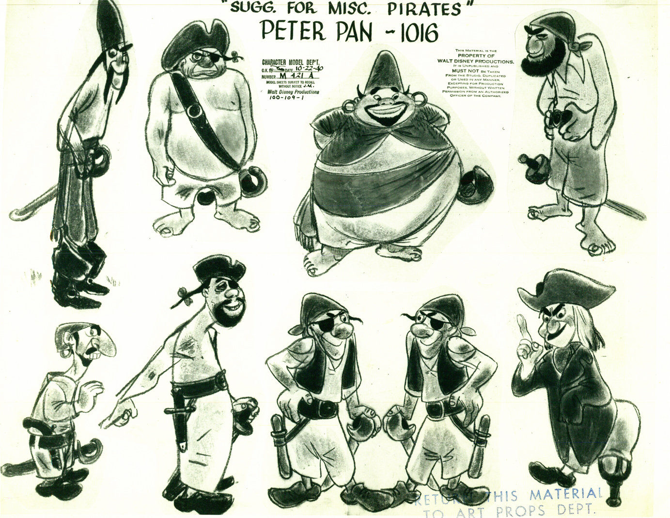 1940 Models sheet Peter Pan 40's early anni 40