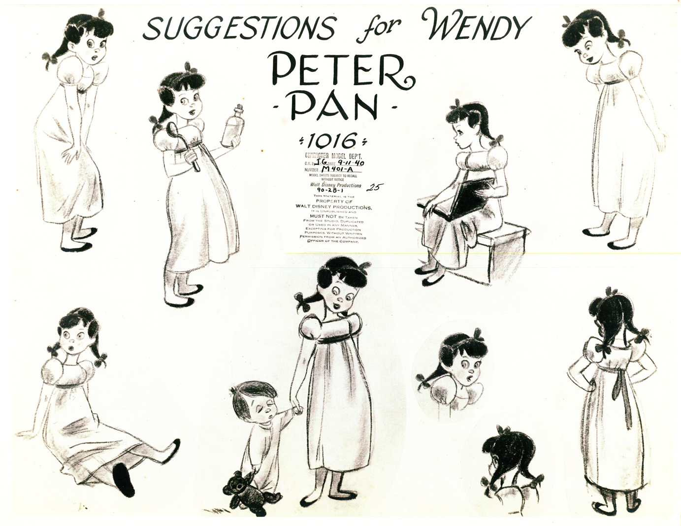 1940 Models sheet Peter Pan 40's early anni 40